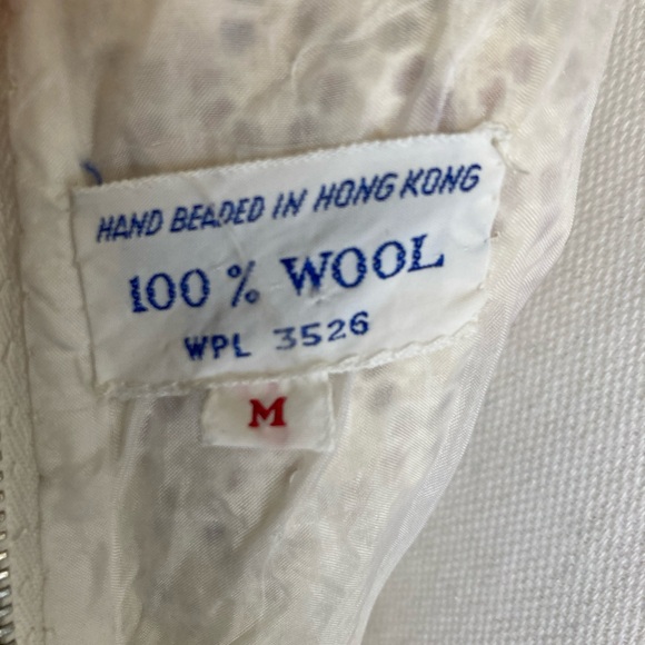 Vintage Pearl & Sequin Hand Beaded Wool Shell Tank Hong Kong WPL 3526 50’s/60's - Picture 12 of 15